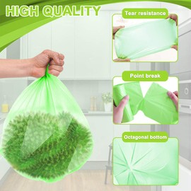 5 Litres Small Compost Bags, 150 Counts Biodegradable Garbage Bags 1.2 Gallon Trash Bags for Kitchen Food Wast Bags, Wastebasket Liners Green Bags