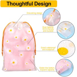 15Pcs Travel Shoe Bags, Waterproof Drawstring Storage Bags, 3 Sizes Reusable Space Saver Storage Bag for Toys Shoe Clothes Towel