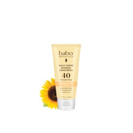 Babo Botanicals Daily Sheer Mineral for Face Sunscreen Lotion SPF40 - Natural Zinc Oxide & Titanium Dioxide - 70% Organic Ingredients - Raspberry Oil & Aloe Vera - Fragrance Free - For all ages | Babo Botanicals