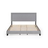 Furinno Laval Double Row Nail Head Upholstered Platform Bed Frame,