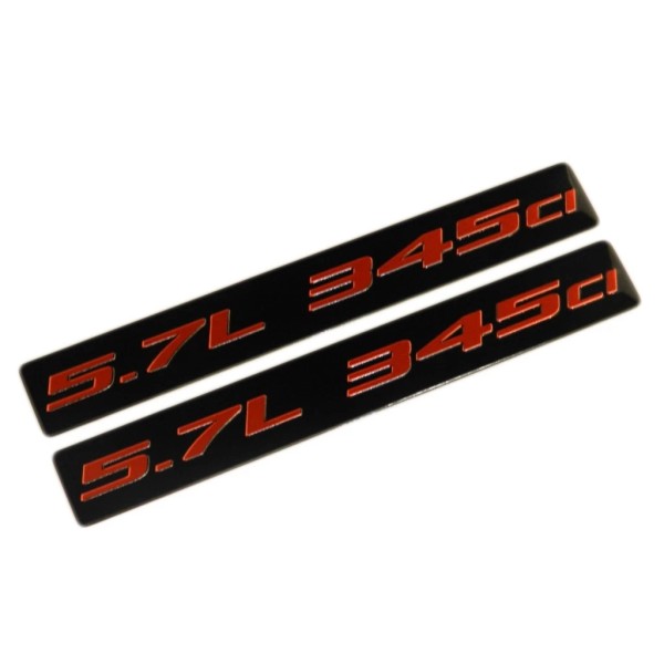 Unbranded 2 5.7 345CI HEMI ENGINE ALUMINUM EMBLEMS RED BLACK