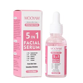 KORAL - Routine-Set für die Gesichtsreinigung: 5-in-1-Serum für das Gesicht, 30 ml - Hyaluronsäure, Niacinamid, Vitamine C und E, zur Beruhigung von Falten + Koralschaum