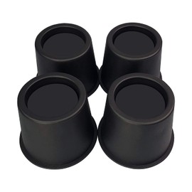MIIX HOME-4 Inch Heavy Duty Round Bed Risers for Furniture Chair Couch or Sofa,Table Leg Extenders,Supports Up to 500 lbs,Black,1 Set of 4 Pcs