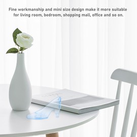 Cabilock 12pcs Mini Princess Slippers Blue Glass Heels Party Decorations Mini Crystal Shoes for Weddings, Birthday Party Favors