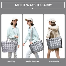 Balakaka Women's Sports Bag, 35L, 3-in-1 Buffer Bag with Wet and Dry Bag, Waterproof Bag, Women's Large Capacity for Fitness, Travel, Yoga, Morning and Evening Grey