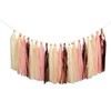 Tissue Paper Tassels Party Garland, 20pcs Rose Gold Foil Pink