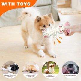 Dog Squeaky Toys 3PCS - Interactive Dog Toy, Soft Plush Chew Toys,for Small Medium and Senior Pets, Durable Birthday Gift(Bunny, Crab and Bird Design)