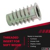E-Z LOK Threaded Insert for Soft Wood, Zinc Hex-Flanged Thread