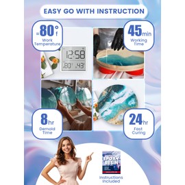 Jarezina Epoxy Resin Kit 64OZ,Crystal Clear Epoxy Resin-Strong and No Bubble,Not Yellowing,Self Leveling Easy Mix 1:1,Suitable for Art Casting,DIY,Jewelry Projects, Wood & Molds