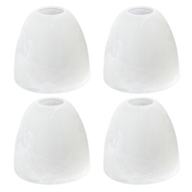 KLOSM 4 Pack Alabaster Glass Lamp Shade Replacement with 1.7" Fitter Opening for Ceiling Fan Light Kit Wall Sconce Pendant Light Fixture