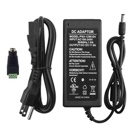 CENTROPOWER 12V 5A Power Supply Adapter, AC 100-240V to DC 12V Transformer, for CCTV Security Surveillance Cameras, Router, LED Strip Light, with Female Plug Connector Terminal, UL-Listed
