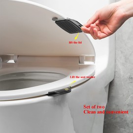 CARURLIFF 4-Piece Toilet Seat Handle Lifter Toilet Seat Cover Lifter and 2-Piece Silicone Toilet Seat Lift Strap for Any Toilet Cover/Seat (4 PCS Lifter + 2 PCS Strap)