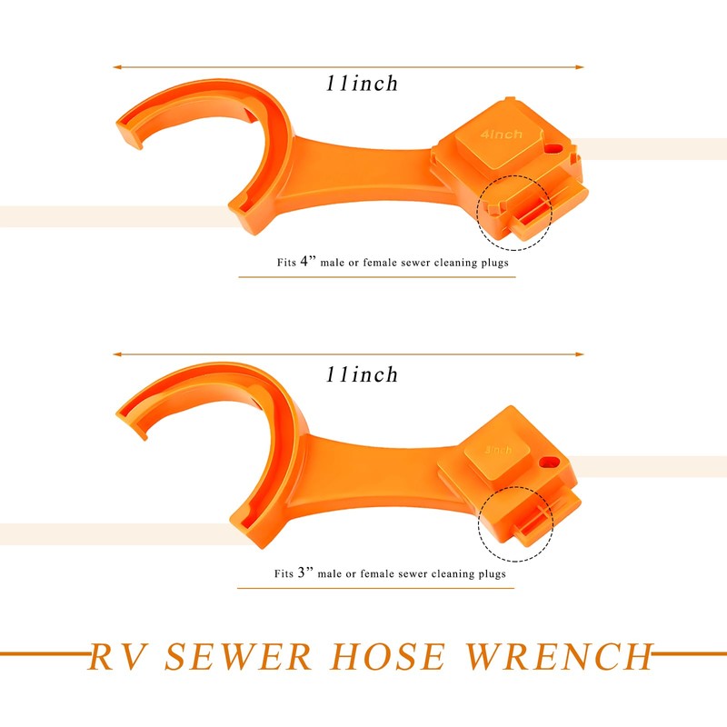 BWBWND 2PCS RV Sewer Hose Wrench, 3 Inch & 4