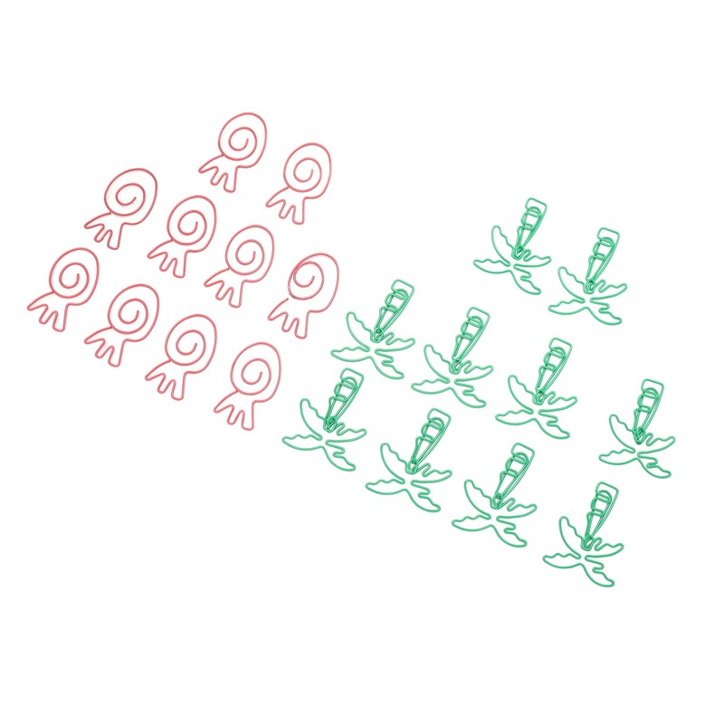 100pcs Paper Clips Portable Mini Electroplating Green Tree Pink Strawberry