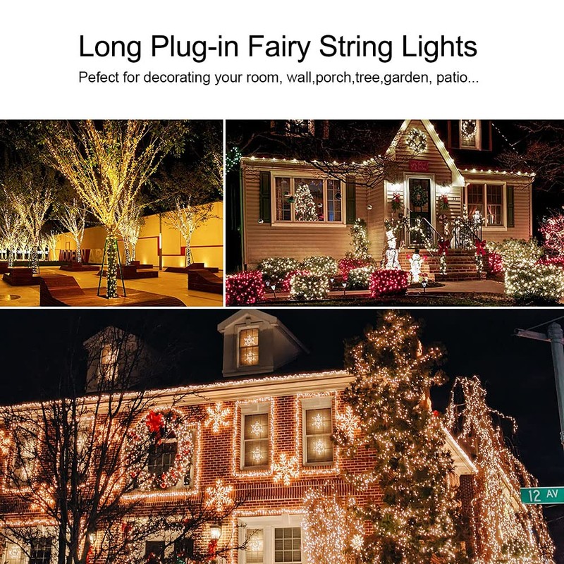 RESNICE LED Fairy String Lights 200FT 600 LEDs Outside Indoor