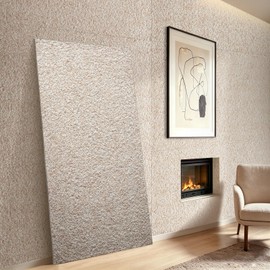 TORURAL 24” x 48” Faux Stone 3D Wall Panels, Clay Manufactured Raised Textured Paneling for Indoors and Outdoors Wall Accent (4, Yellow Granite)