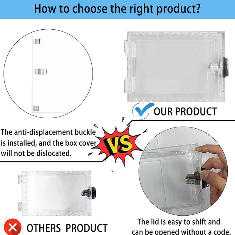 Thermostat Lock Box Tamperproof Anti Damage Clear Acrylic Thermostat Wall