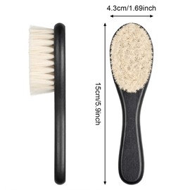 Shappy 2 Pieces Barber Fade Brush Men Beard Brush Neck Duster Cleaning Grooming Tool Soft Beard with Wooden Handle for Barber Hair Cutting Kits(Black)