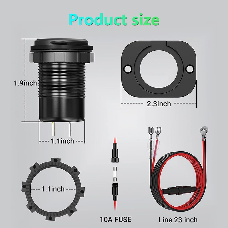 72 W USB Outlet 12 V 5 in 1 Car