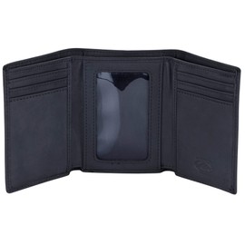 Stealth Mode Trifold RFID Blocking Leather Wallet for Men (Black)