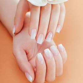 cobee Mini Short Nail Tips, 504pcs PMMA Resin False Press on Nails Clear Soft Gel Full Cover Fake Nail Tips Half Matte Pre-Etched for Women Nail Salon Home DIY Extensions, 12 Sizes(Short Trapezoidal)