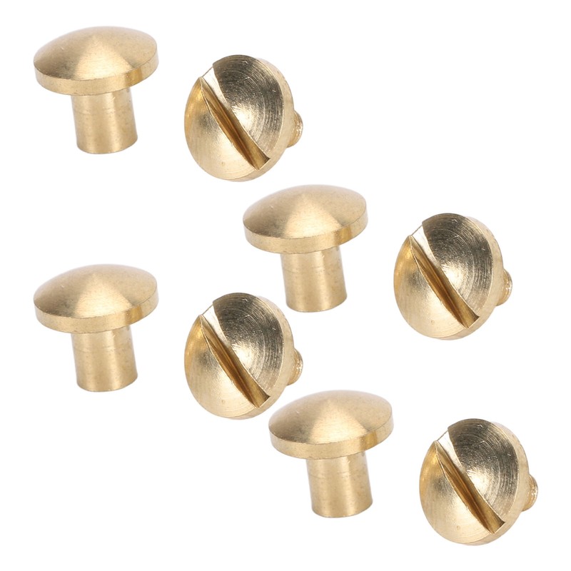50 Set Brass Rivets Kit DIY 8mm Slot Screw Decorative