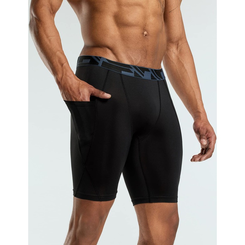 ATHLIO Men's (Pack of 3) Athletic Cool Dry Compression Shorts,