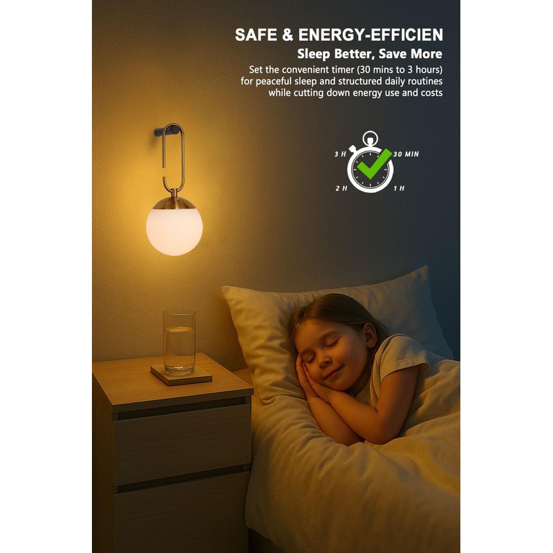 MSTETO Globe Wireless Wall Sconces Set of Two, Battery Operated
