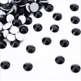 XIULI Large Capacity Color Rhinestones, For Decorating Nails and Clothes, High Lighting, SS4, ss6, ss8, ss10, Approximately 5760 Tablets (Black)
