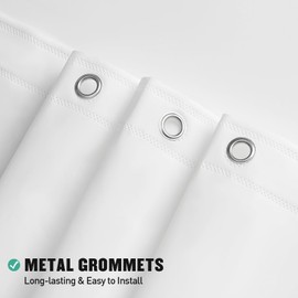 MitoVilla White Peva Shower Curtain Liner, Simple Plastic Shower Curtains Liner for Modern Neutral Hotel Bathroom Decor, Waterproof Bathroom Shower Liner, 72" W x 72" H