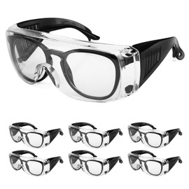 FIMOSON 6 Pack Safety Glasses - Scratch Resistant Wrap Around Eyewear, Polycarbonate ANSI Z87.1 Impact Resistant Lens
