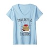 Womens Pancakes and Pajamas Cute Kawaii Slumber Party V-Neck T-Shirt