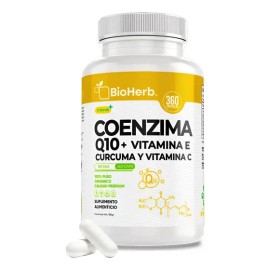 Coenzima Q10 + Vitamina E, C Y Cúrcuma Bioherb 360 Cápsulas