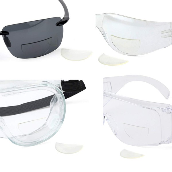 4 Pack, +2.75 Great View Reusable Stick-On Bifocal Lenses Reader