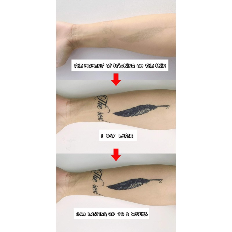 Semi-permanent Rose Temporary Tattoos, 6-Sheet 2 Weeks Long Last Waterproof