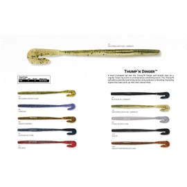 Yum Thump'N Worm Soft Plastic Swim Bait U-Tail Fishing Lure, 10 per Pack, Black/Blue Luminate