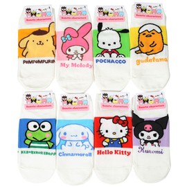 CUSTOMONACO Womens Sanrio Characters Cartoon Novelty Socks (N-Mascot 8 Paris)