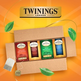 Twinings Variety Pack English Breakfast, Earl Grey, Irish Breakfast, Lady Grey, Caffeinated Black Tea Bags, 20 Count (Pack of 4)