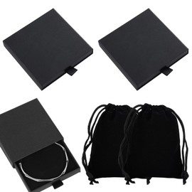 VEGCOO Pack of 2 Jewellery Box, Jewellery Gift Box, Jewellery Box, Small Jewellery Box, Jewellery Organiser for Bracelets, Bangles, Necklaces, Christmas, Wedding Gifts