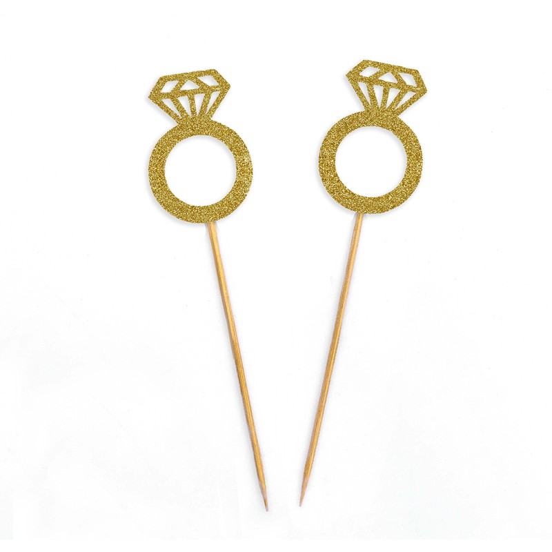 Darling Souvenir, Wedding Engagement Ring Cupcake Toppers, Party Dessert Decorations