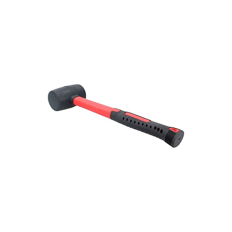 8oz Black Rubber Mallet with Fibreglass Handle Hammer Non Marking