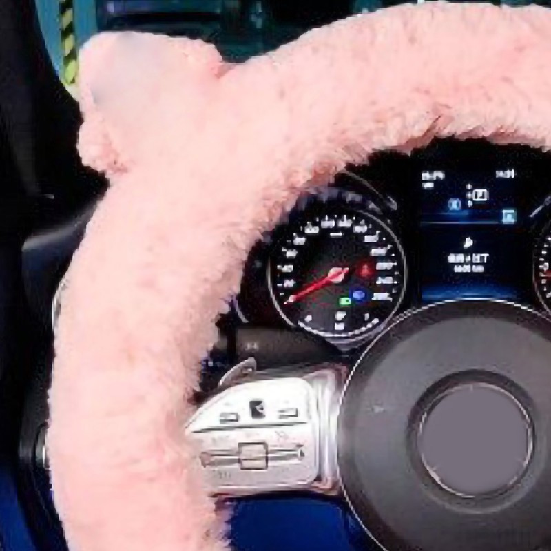 Plush Steering Wheel Cover 15 Inch Soft Warm Prevent Slip