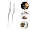 Ciieeo 2sets Kitchen Tongs Tweezers Set Metal Tweezers Fish Bone