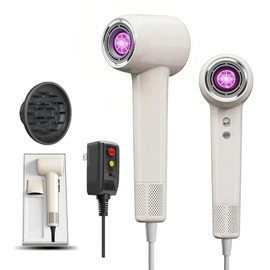 1800W Secadora de Cabello,110000RPM Secadora Con Difusor para Rizos,Lones Negativos de 1 Mil Millones Secadora de Pelo con Boquillas Magntica Seca y  