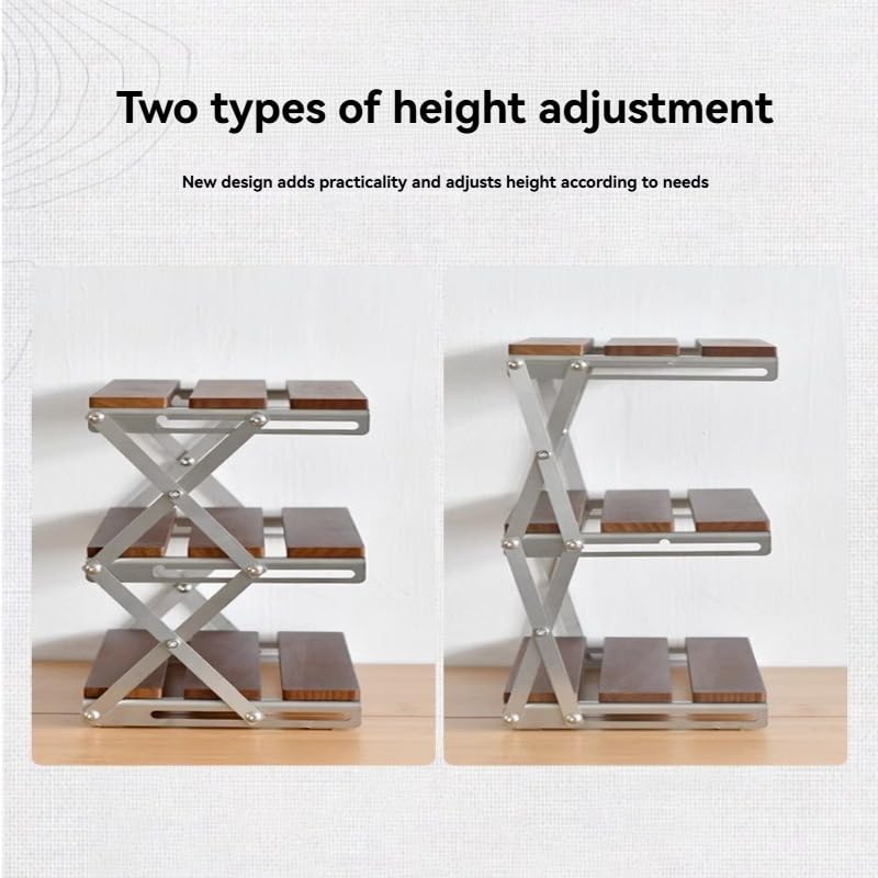 Fitzkor 3 Tiered Foldable Desk Shelf Table orangernizer Wood Rack