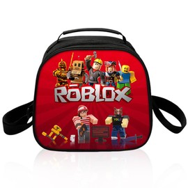 YEIUZPT Children's Lunch Bag, Boys robbloxx Lunch Bag, Anime Lunch Bag, Picnic Bag, Reusable Lunch Cool Bags, Insulated Bag for Work, School, Excursion, 20 x 20 x 12.5 cm