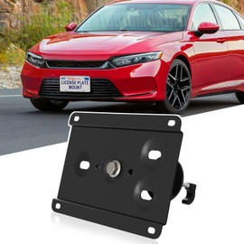No Drill Front License Frame Compatible with Honda Accord 2013-2023 Anti-Theft License Plate Grille Mount Holder Car Tag Covers Rust-Proof, Rattle-Proof Car Accessories