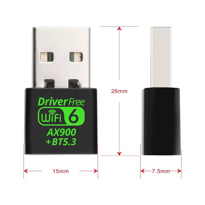 diybits AX900BT5.3 Dual Band Wireless USB WiFi6 Adapter | 900Mbps