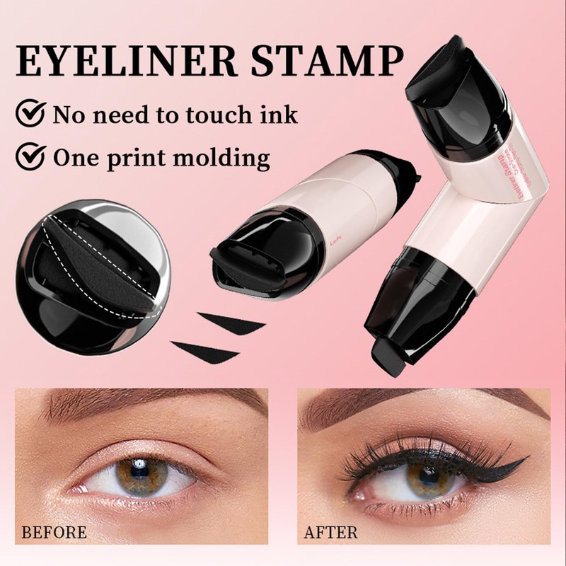 KTouler 2 Pack Black Eyeliner Stamp,One-Piece Liquid Gel Eyeliner Stencil