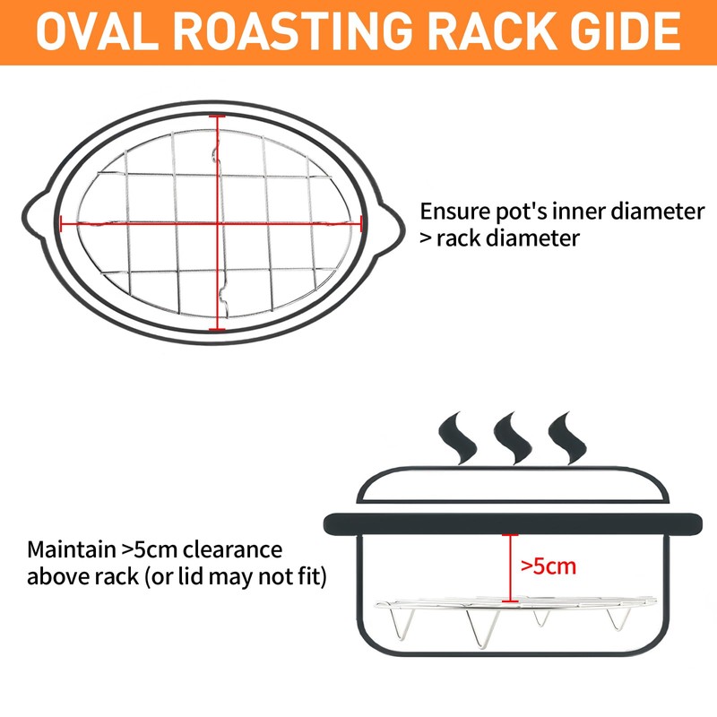 TamBee Cooking Oval 9.8 Inch Cookie Cooling Rack 304 Stainless